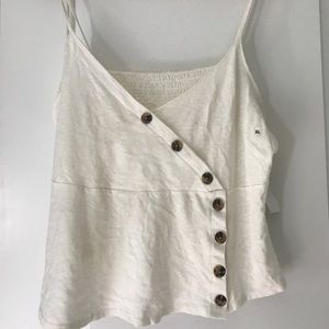 Button front American Eagle white tank top
